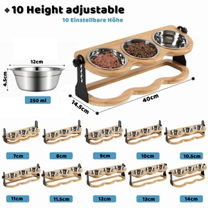Cuencos para mascotas de acero inoxidable ecológicos simples y modernos con soporte de bambú pies antideslizantes para Gatos Perros decoración del hogar - Product Image 6