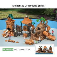 Équipement de terrain de jeux extérieur pour enfants, série de toboggans de grande taille pour parc d'attractions, divers matériaux