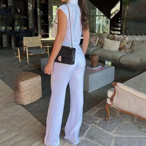 ชุดลำลองแฟชั่น เสื้อแขนกุด กางเกงขายาว ชุดอยู่บ้านเรียบง่ายสำหรับผู้หญิง 2 ชิ้น แฟชั่น - Product Image 4