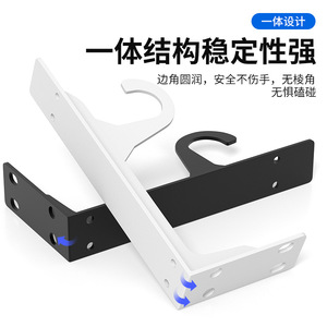 Wall Mounted Clothes Rack Shelf With Rod Open Wardrobe Storage For Closet Heavy Duty Steel Frame - Product Image 4