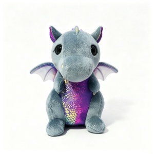 Peluche de dragon personnalisée, adorable peluche de dragon, peluche de dragon ailé, peluche de dragon gris - Product Image 5