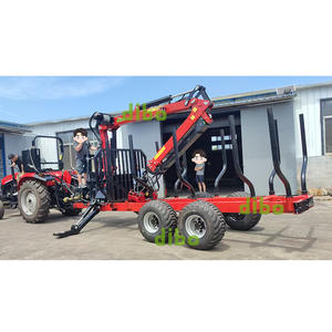 Grue forestière hydraulique DIBO CE TUV approuvée, portée 7m, montée sur remorque à grumes de 10 à 14 tonnes, pour une durabilité accrue en milieu agricole. - Product Image 5