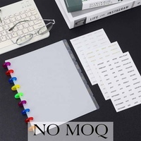 Classeur à anneaux Hongbo A5/A4, intercalaires champignon transparents en PP dépoli, onglets latéraux, index de planificateur à feuilles mobiles 6 pages, 45 feuilles lignées