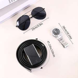 Cross Border Gift Set For Men Sunglasses Watch Leather Strap Father S Day <b>Valentine</b> S Day Present Business Gift <b>Box</b> - Product Image 2