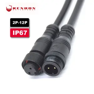 M12 M8电线连接器IP67公母2 3 4针LED电源电缆防水连接器