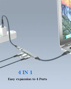 USB-C ドッキングステーション 4ポートハブ (USB 3.0×1 USB 2.0×3) ノートPC用 マルチアダプター - Product Image 3