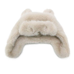 قبعة صياد للأطفال من الفرو الصناعي بلون الجمل، مع آذان دب ناعمة ودافئة، إكسسوارات أنيقة للأطفال الصغار للشتاء والأنشطة الخارجية - Product Image 1