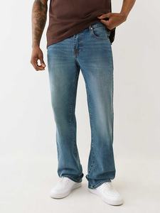 Jeans en denim pour homme HaiYao 2026, de haute qualité, sur mesure, bleu délavé, coupe droite, broderie, streetwear, hip-hop, OEM ODM, décontracté, en coton - Product Image 6