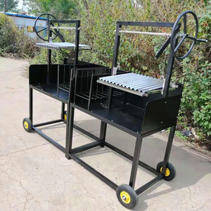 Parrilla Argentina Doble Comercial con Dos Ruedas Manuales HDL15 - Product Image 3
