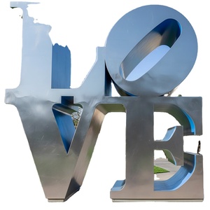 Sculpture d'alphabet personnalisée de grande taille en acier inoxydable de luxe pour l'extérieur, finition peinte, résistante aux intempéries, faite à la main, Art déco personnalisé - Product Image 1