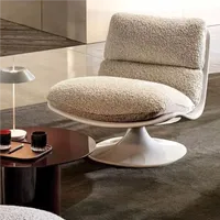Fauteuil pivotant de style italien moderne en PU pour salon, design haut de gamme