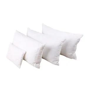 Comfortable white decor pillows backrest bed customized brand store quilted wool fiber filled pillow