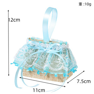 Élégante et belle boîte à <span class=keywords><strong>sucre</strong></span> décorée de dentelle exquise fête de vacances cadeau de retour <span class=keywords><strong>panier</strong></span> de rangement de bonbons sac de boîte à <span class=keywords><strong>sucre</strong></span> - Product Image 6