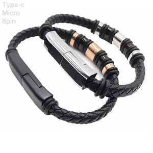 Charger Oem Cable Usb Type-c Bracelet Wrist 3in1 Mini Fast Pvc Braided Stylish Custom Chain Unisex for Men Beaded Bracelets HRD