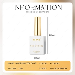 JTING 2024 Nouvelle Tendance 4 Couleurs Rose Nude Top Coat 15ml Bouteille Gel Polish Pigment Unique ODM Personnalisé Marque Privée Logo - Product Image 2