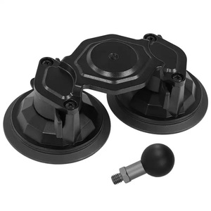Max Load 10KG Dual Double Suction Cup Base Holder Window Glass <strong>Mount</strong> With 360 <strong>Swivel</strong> 25.4mm 1inch <strong>Ball</strong> Adapter