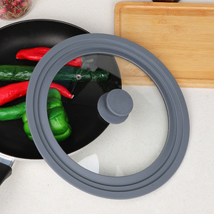 Couvercle de cuisson plat en silicone universel en verre trempé pour casseroles à sauce pour ustensiles de cuisine 28/30/32cm Accessoires de cuisine - Product Image 6