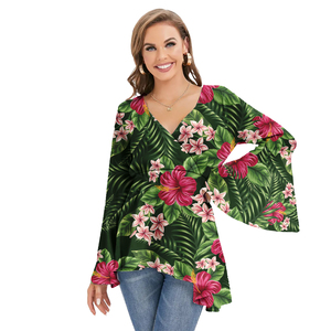 Camisas de gasa personalizadas para mujer Blusas de manga larga Blusa de gasa con estampado de estilo samoano polinesio para mujer - Product Image 5