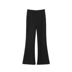 Ensemble de costume pour femme Happy Plus, pantalon évasé taille haute en crêpe noir, taille élastique, grande taille N8777 - Product Image 4