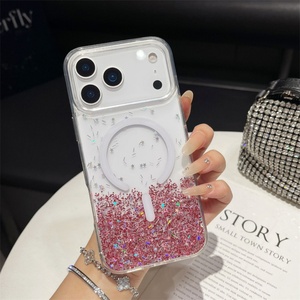 เคสใสประดับกลิตเตอร์เพชรแฟชั่นใหม่สำหรับ iPhone 16 15 14 13 17 12 Pro Max 16 Plus รองรับการชาร์จไร้สายแบบแม่เหล็ก - Product Image 6