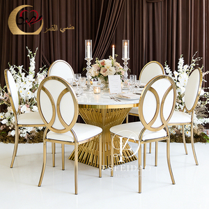 Chaises d'événement de luxe modernes avec cadre en acier inoxydable doré et coussin en velours pour réceptions de mariage, utilisation en extérieur et au bureau à domicile - Product Image 6