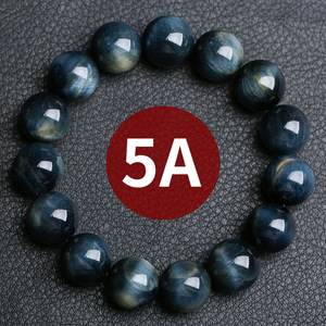 Bracciale all'ingrosso classico di alta qualità con perle in pietra naturale occhio di <span class=keywords><strong>tigre</strong></span> blu, effetto occhio di aquila e occhio di gatto, unisex, in cristallo e argento - Product Image 5
