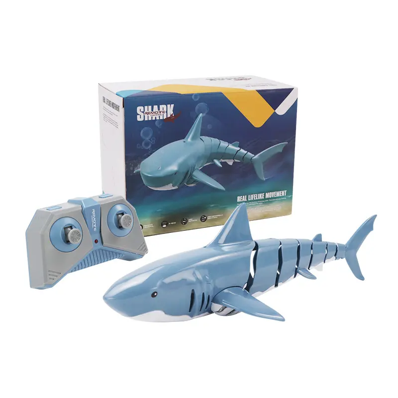 2.4G Simulation Remote Control Fish Boat Toy Kids Electric RC Shark for Swimming Pool Best Gift