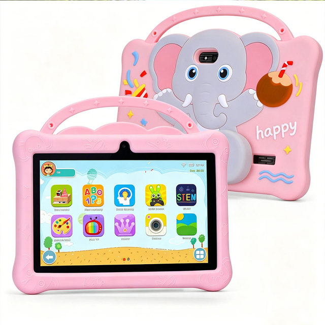 2026 New Design 7 Inch Kids Tablet for Children Android 7 Quad Core with Reinforced Corners Capacitive Para Educational Kiddies