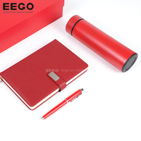 Ensemble de cadeaux promotionnels de luxe personnalisés avec logo, carnet en cuir, cadeau d'affaires, boîte thermos, emballage avec bouteille et sac en papier
