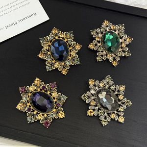 Broche de luxe en électroplaqué rouge <span class=keywords><strong>champagne</strong></span> en forme de fleur, bijoux pour femmes, souvenirs de mariage, cadeaux pour petite amie, broches tendance de créateur - Product Image 1