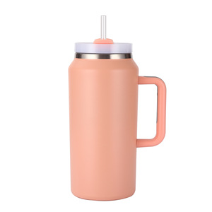 Vacuum 64oz Handle Cooler Auto Mug Large -capacity Outdoor Portable Bureta Board <b>Cold</b> Beer <b>Cup</b> with Straw - Product Image 6