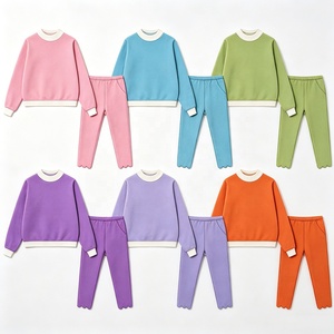 Tiaose Set 2 Pezzi per Bambine: <span class=keywords><strong>Felpa</strong></span> Tinta Unita Stile Macaron e <span class=keywords><strong>Pantaloni</strong></span> con Orlo Smerlato, Outfit Quotidiano per Primavera e Autunno - Product Image 3