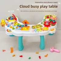 Nueva Mesa de Juego Educativa Multifuncional Todo en Uno con Rompecabezas de Plástico en Forma de Nube para Aprendizaje Temprano, 40 Piezas, Bloques de Construcción