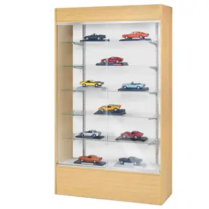 自定义显示案例显示玻璃推拉门玻璃和木制陈列柜的规模模型玩具汽车