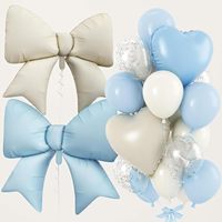 Ensemble de ballons en aluminium en forme de nœud, ballons en latex multicolores pour décorations de fête de naissance, anniversaire, révélation du sexe