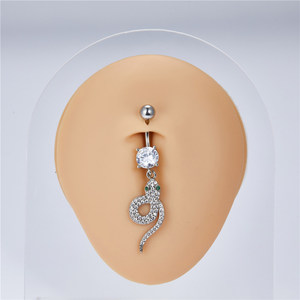 Forma di <span class=keywords><strong>serpente</strong></span> in acciaio inox Sexy ventre <span class=keywords><strong>ombelico</strong></span> anelli di titanio per il corpo gioielli per il matrimonio o il fidanzamento delle donne - Product Image 1