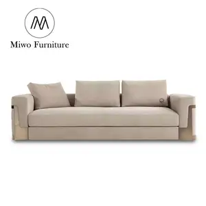 Đồ Nội Thất Ý Hiện Đại Ghế Sofa Phòng Khách Sang Trọng Kết Hợp Vải Mờ Bộ Sofa 3 Chỗ Ngồi Thiết Kế