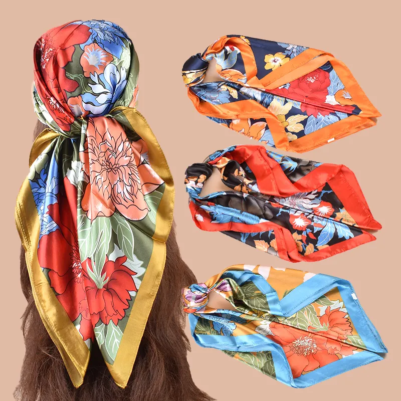 2024 nuova moda Versatile di varie dimensioni personalizzato fazzoletto da donna scialle turbante quadrato sciarpa da donna sciarpa da donna