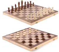 लकड़ी शतरंज सेट दस्तकारी शतरंज टुकड़े 15 इंच शतरंज बोर्ड Foldable आंतरिक भंडारण अंतरिक्ष यात्रा बी के अनुकूल महसूस किया