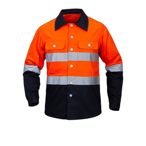 Ropa de Trabajo de Verano, Manga Larga, Uniforme Naranja y Azul Marino, Reflectante, Absorbente de Humedad, Resistente, para Reparaciones Mecánicas, Tallas S, M, L, XL, XXL - Product Image 3