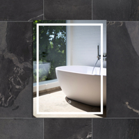 Miroir intelligent LED de salle de bain avec éclairage latéral, système Android 2022, vente chaude, indice IP44, design populaire, blanc croisé, idéal pour les entreprises