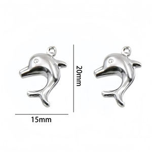 Dijes de Acero Inoxidable con Forma de Delfín, Pez, Estrella de Mar, Concha y Caballito de Mar, Accesorio de Joyería DIY Unisex - Product Image 5