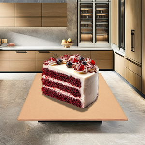 Plateau carré orange pour gâteaux, cupcakes, pâtisseries, présentation alimentaire, en papier de qualité alimentaire - Product Image 2