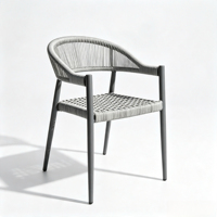 Ensemble de table et de chaises d'extérieur en alliage d'aluminium et en rotin, meubles de jardin pour hôtel, restaurant, cour
