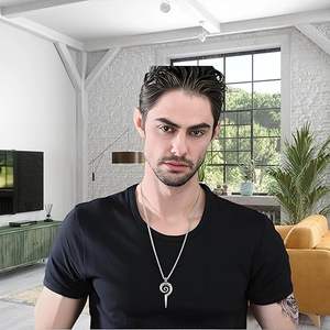 สร้อยคอจี้รูปคทาสแตนเลส เครื่องประดับเหล็กสำหรับผู้ชายที่ทันสมัย - Product Image 3