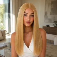 Peluca de Cabello Humano de 20 Pulgadas con Frente de Encaje 5x5, Color Rubio Ceniza con Balayage y Raíz Sombreada, Pre-Desplumada, Nudos Invisibles, Pelucas Realistas