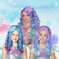 Sirène princesse postiche perruque Elsa tresse filles Cosplay cheveux Dess up accessoires longues perruques tressées pour les filles