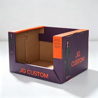 Boîte de présentation en carton ondulé personnalisée pour organisateur d'électronique, présentoir de comptoir en papier PDQ CDU pour supermarché et vente au détail