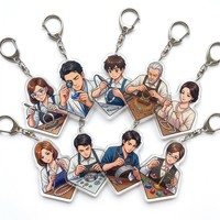 Porte-clés en acrylique personnalisé en gros pour cadeaux promotionnels d'entreprise, avec logo, emblème scolaire, code QR, mini pendentif
