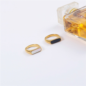 Anillo de plata de primera ley con forma de concha para mujer, sortija, plata esterlina, Circonia cúbica, zirconia, circonita, zirconita, zirconita, color blanco, esmalte negro - Product Image 4